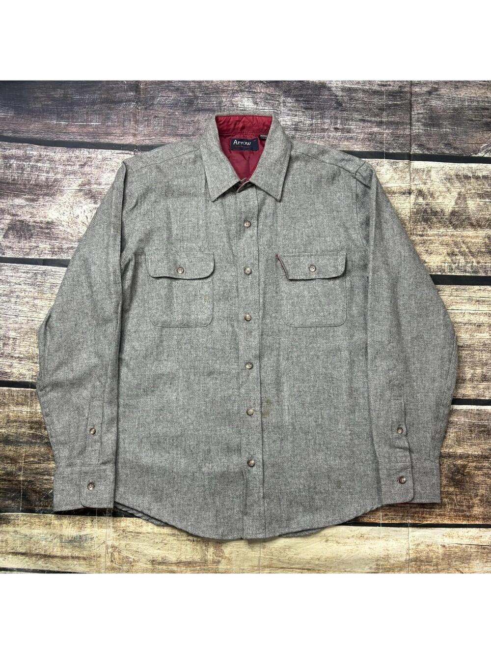 VTG Arrow Sportswear Shacket Mens Medium Wool Blend Shirt Jacket Lined